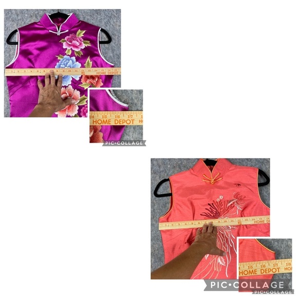 Two Traditional Cheongsam Dress High Slit Side Chinese New Year Party Cocktail - Picture 11 of 14